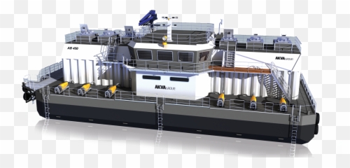 Akva Group - leading supplier of feed barges Akva Feed Barge png