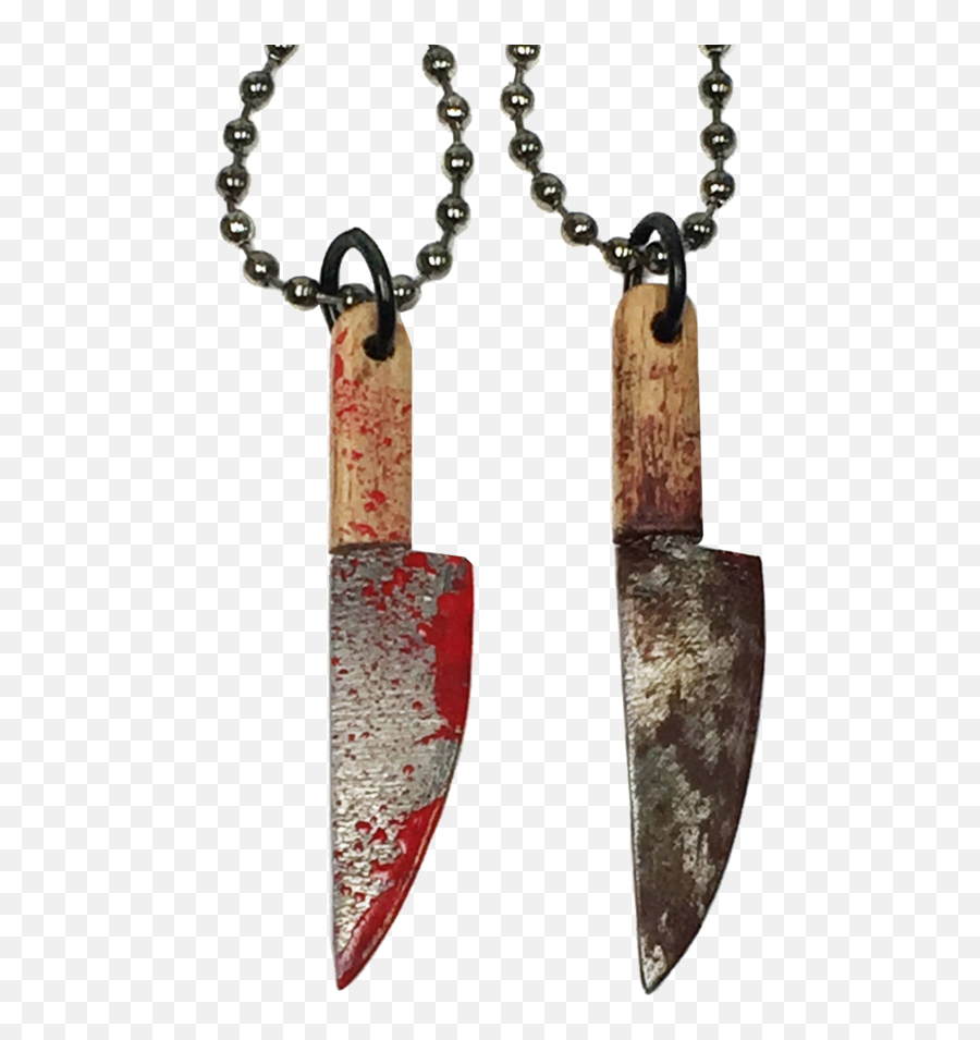 Download Hd Bloody Butcher Knife Necklace - Butcher Knife Hunting Knife Png,Knife Transparent