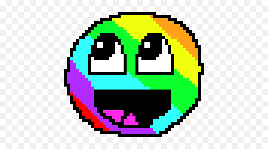 Rainbow Epic Face Final Pixel Art Maker - Laughing Crying Emoji Pixel Art Png,Epic Face Transparent