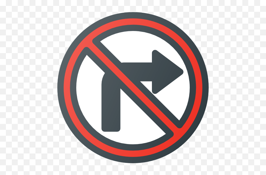 No Turn - Free Signs Icons No Right Turn Sign Black And White Png,Turn Icon