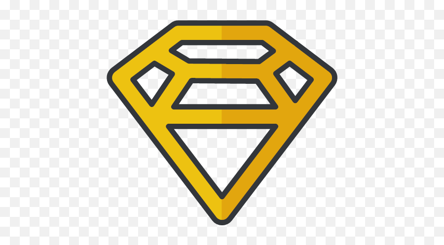 Diamond Icon - Free Social Media Filled Outline Icons H Superman Logo Transparent Png,Diamond Outline Png