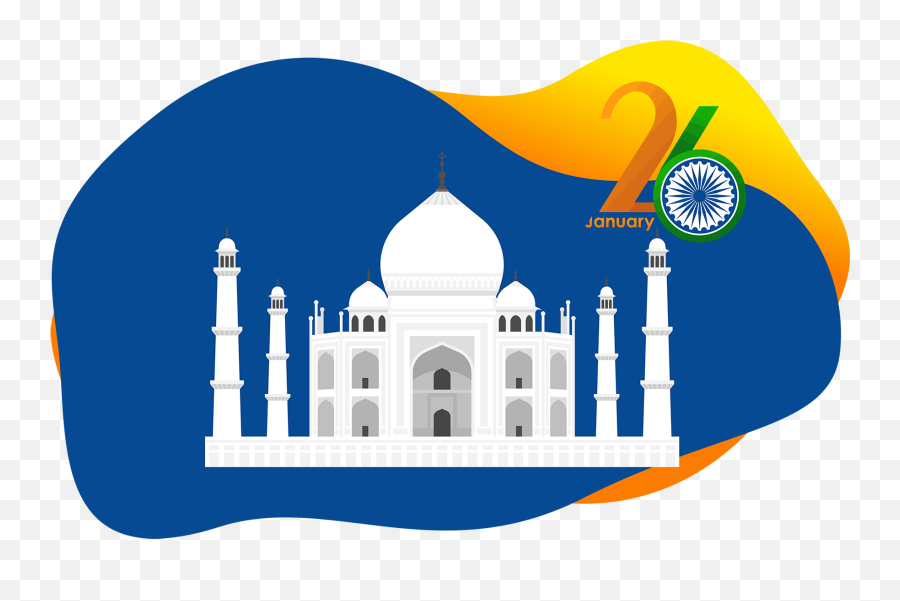 Download Landmark Mosque 26 January India Republic Day Png - Taj Mahal,Mosque Logo