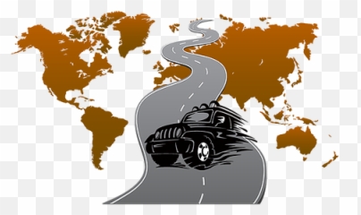 Driven To Explore - Vector Map Of The World png