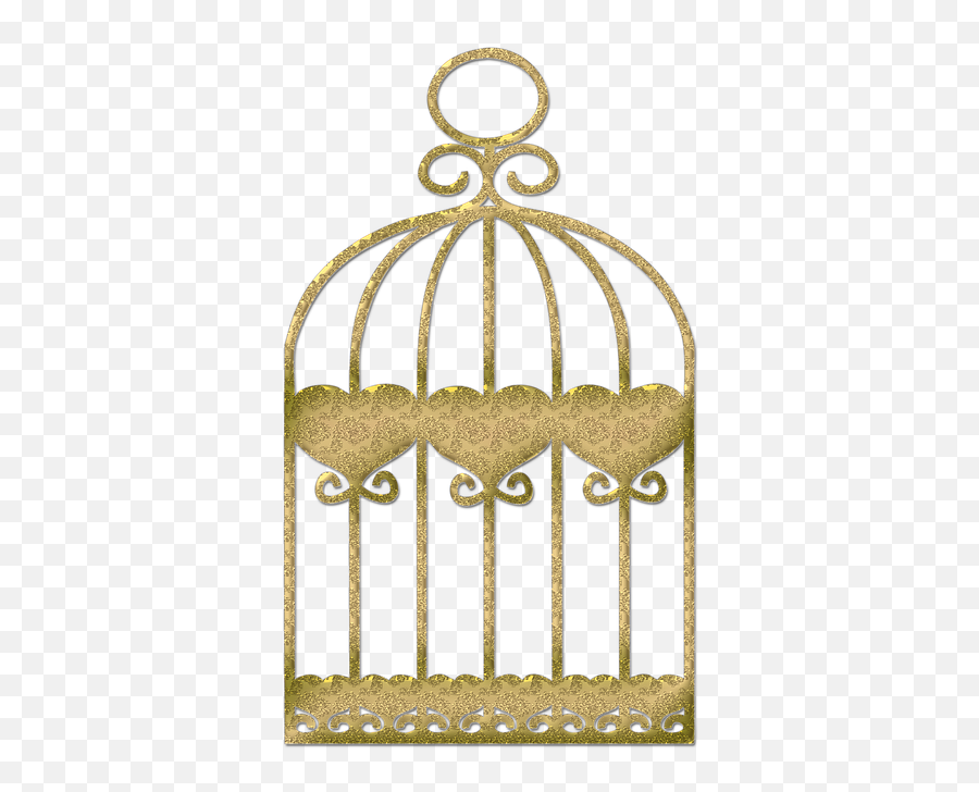 Bird Cage Outline Gold Embossed - Free Image On Pixabay Jaula De Pajaro Png,Bird Cage Png