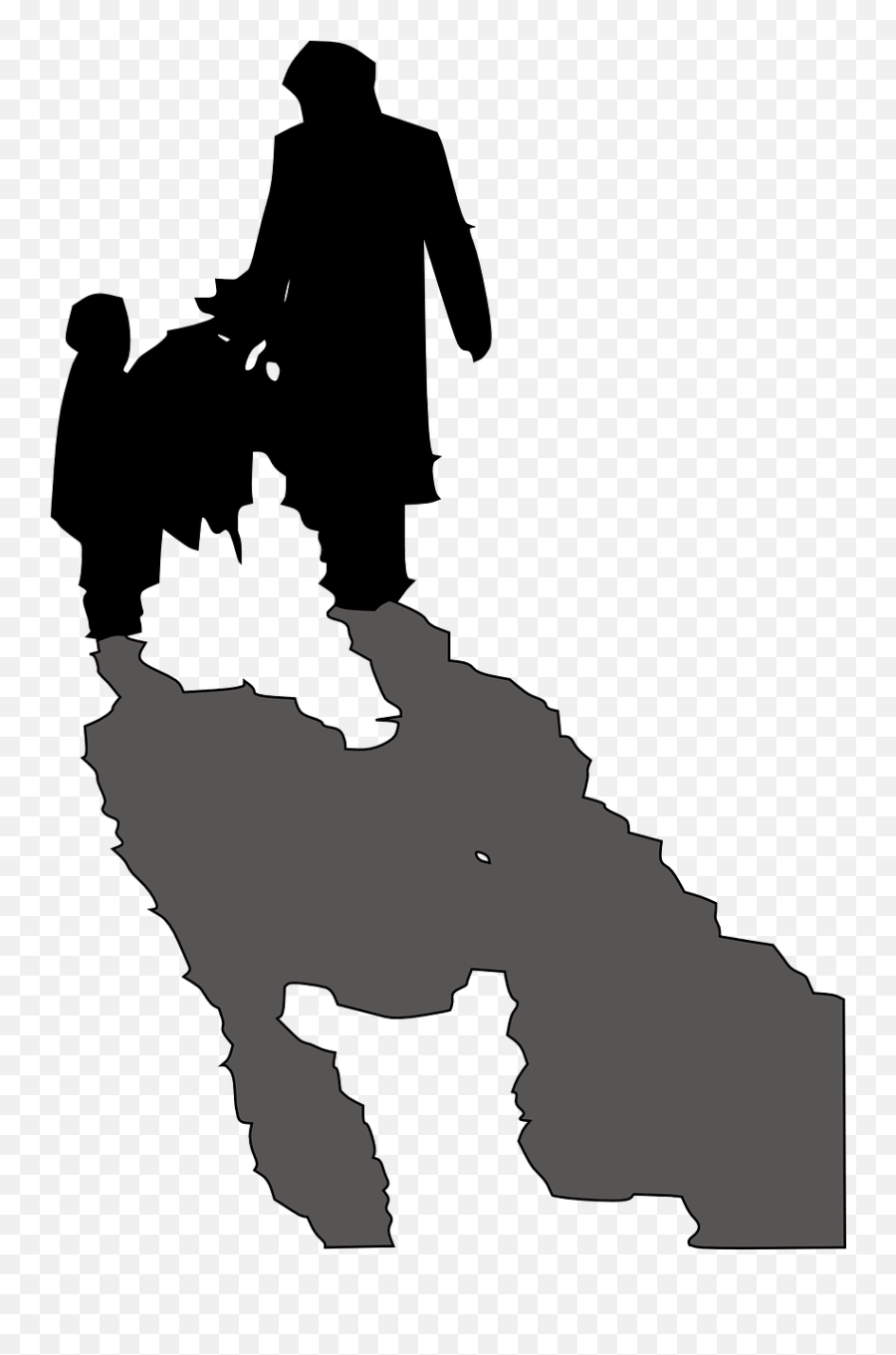 Dad Father Silhouette - Free Vector Graphic On Pixabay Christmas Tree Carrying Silhouette Png,Father And Son Png