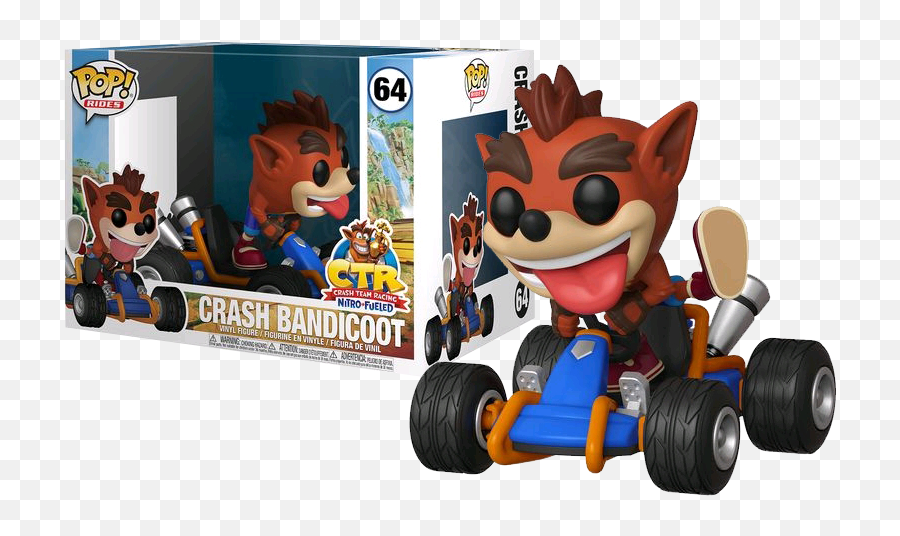 Crash Team Racing Nitro - Fueled Crash Bandicoot In Gokart Pop Rides Vinyl Figure Crash Team Racing Funko Pop Png,Crash Bandicoot Png