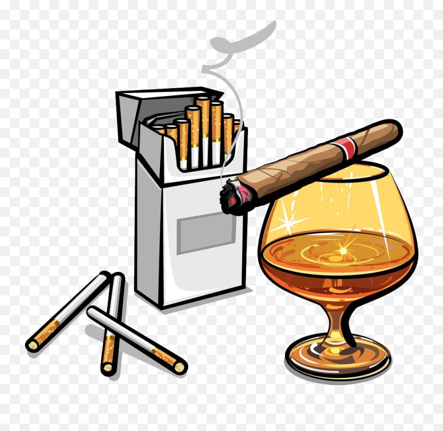 Stock Photography Art Hand Painted Box - Alcohol And Tobacco Cartoon Png,Alcohol Png