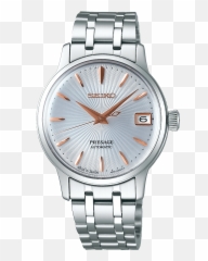 Ladies Seiko Presage Cocktail Time U2013 White Dial Gold Hands - Seiko Presage Women Png,Watch Hands Png