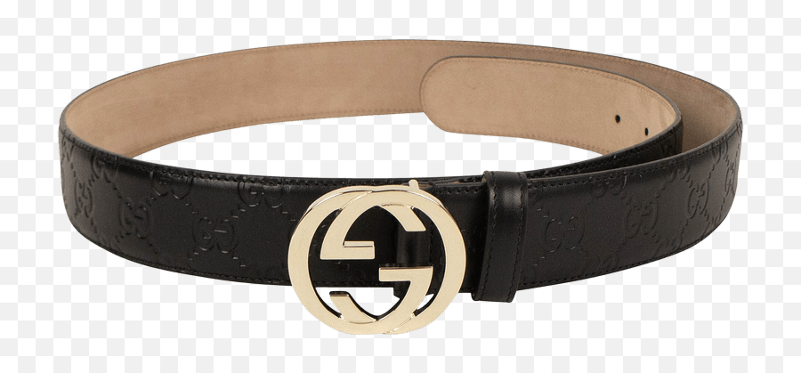 Gucci Leather Signature Belt Black - Solid Png,Gucci Belt Png