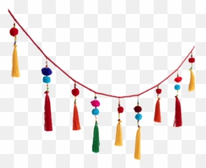 Pom And Tassel Garland - Decorative Png,Tassel Png