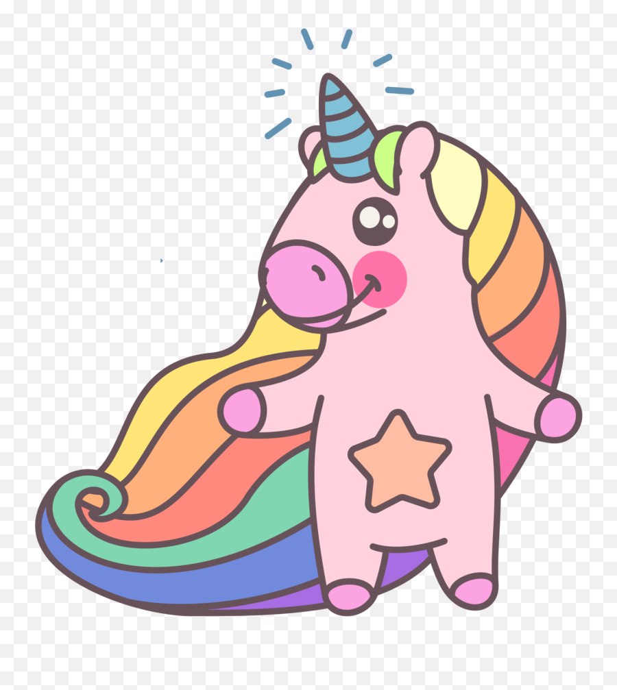 Cute Unicorn Outline Png Image With No - Colour Pictures Of Unicorns,Rainbow Unicorn Png