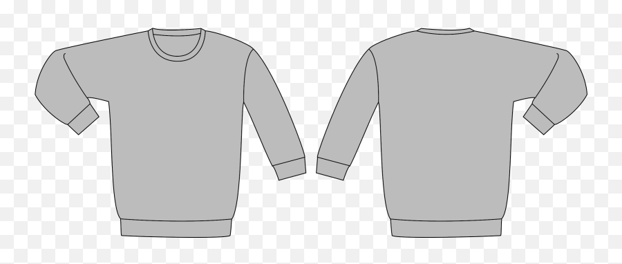 Clipart Shirt Sweatshirt - Black Sweatshirt Template Png,Gray Shirt Png