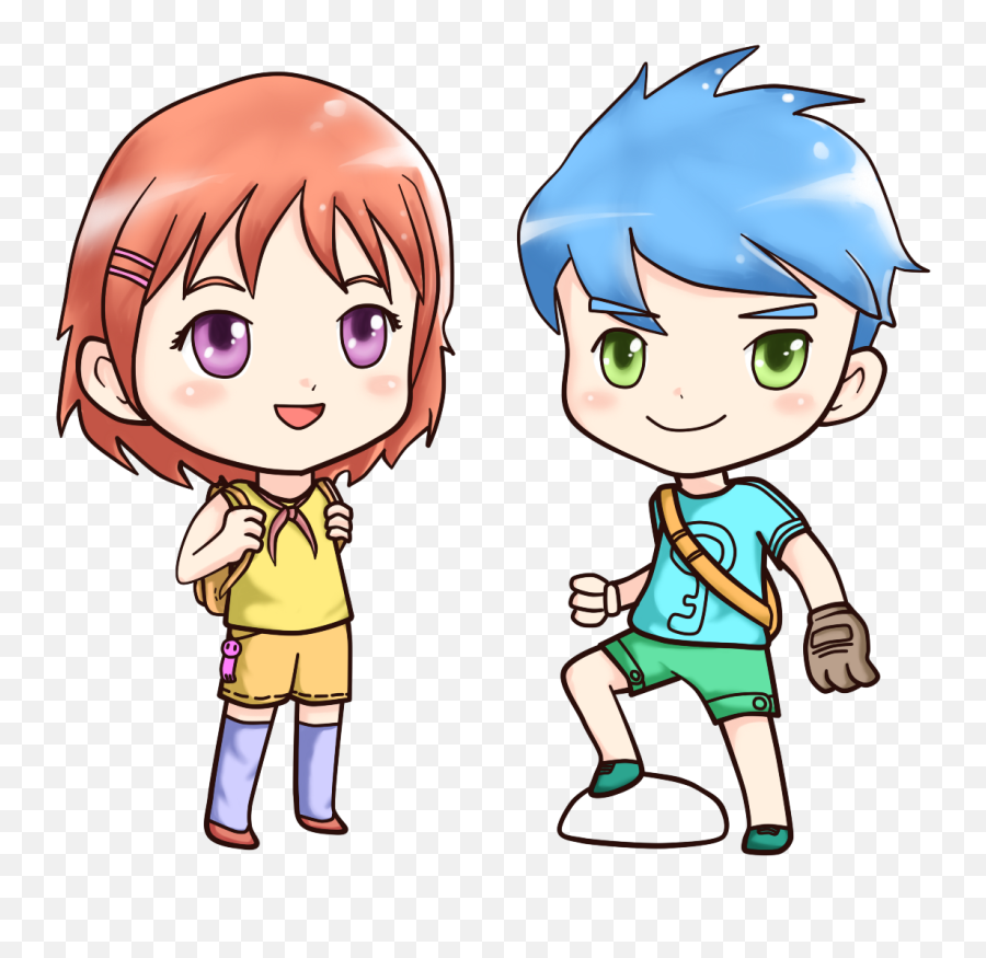 Anime Boy And Girl Png Image For Free - Best Friend Pic Boy And Girl,Little Boy Png