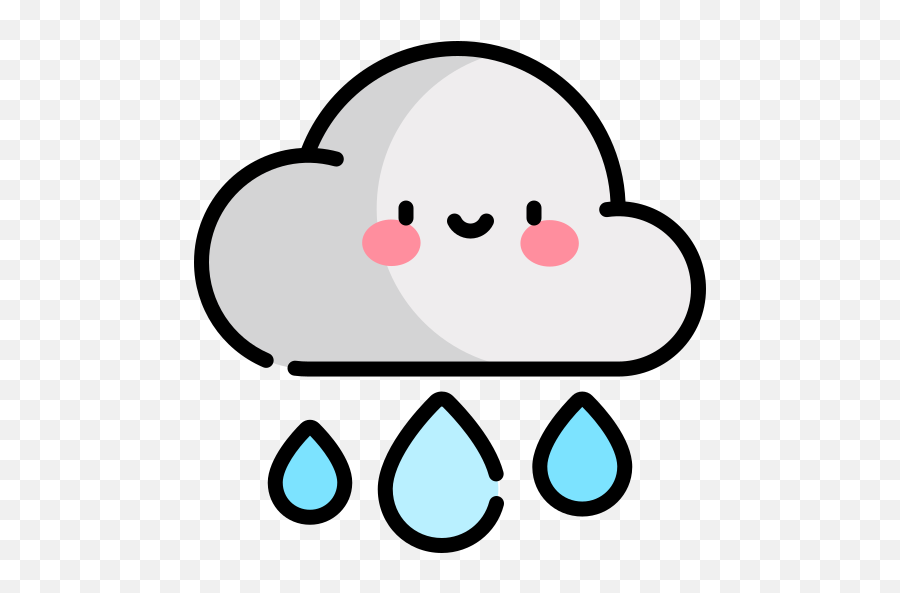 Rainy - Free Weather Icons Rainy Cute Icon Png,Rain Icon