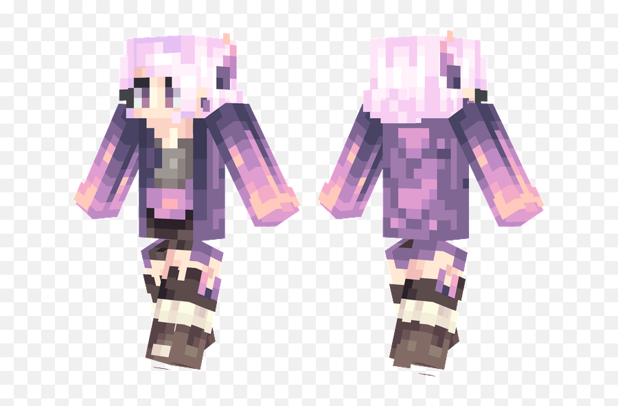 Lavender Minecraft Girl Skins Aesthetic Png Logo No Background