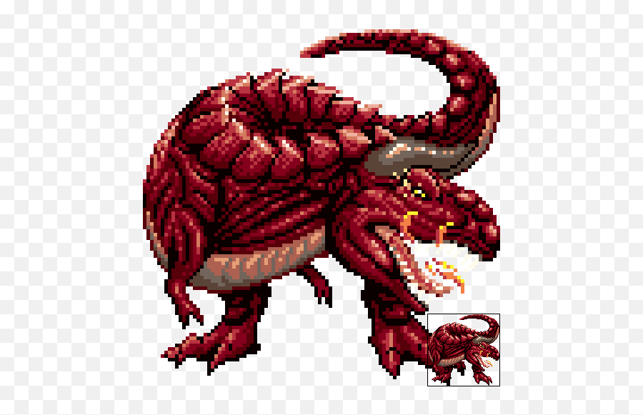 Demon Dinosaur Boss U2014 Weasyl - Pixel Art Demon Boss Png,Castlevania Icon