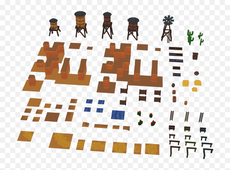 Low Poly Western Pixel Town - Low Poly Pixel Art 3d Car Png,Pixel Dungeon Icon