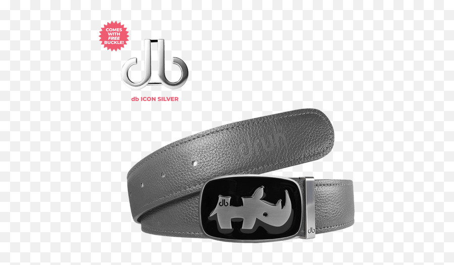 Grey Full Grain Leather Belt With Black Sophie Horn Buckle - Solid Png,Free Golf Icon