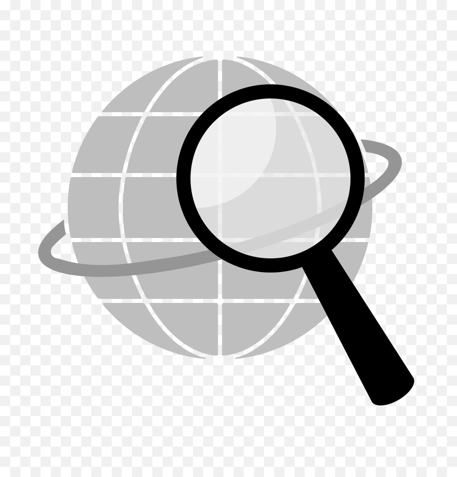 Magnifying Glass Magnify Inspect Earth Globe Clipart - Grey Clipart Search Icon Png,Web Icon Png