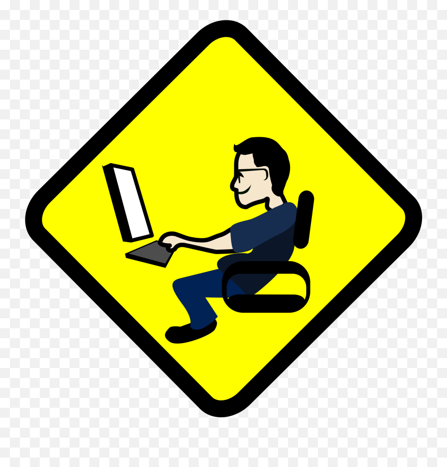 Coding Computer User Man - Warning Sign About Computer Png,Coding Png