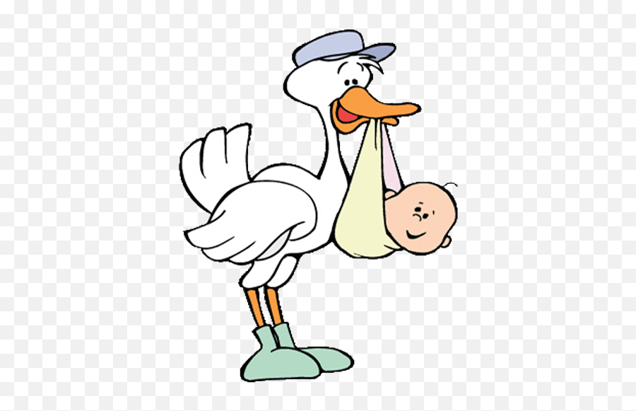 Library Of Stork And Baby Graphic Free Png Files - Baby With Stork Clipart,Stork Png