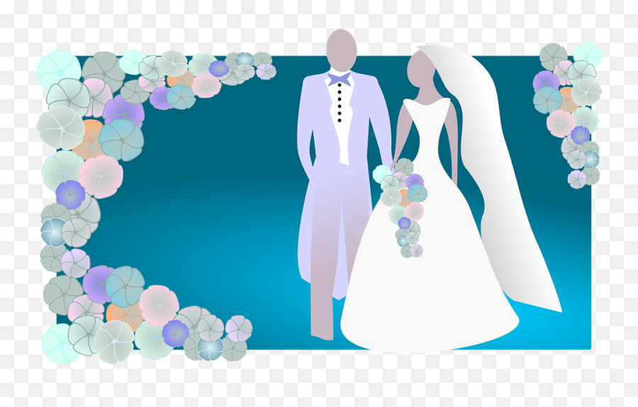 Wedding Bride Groom Blue - Blue Bride And Groom Clipart Png,Bride Transparent Background