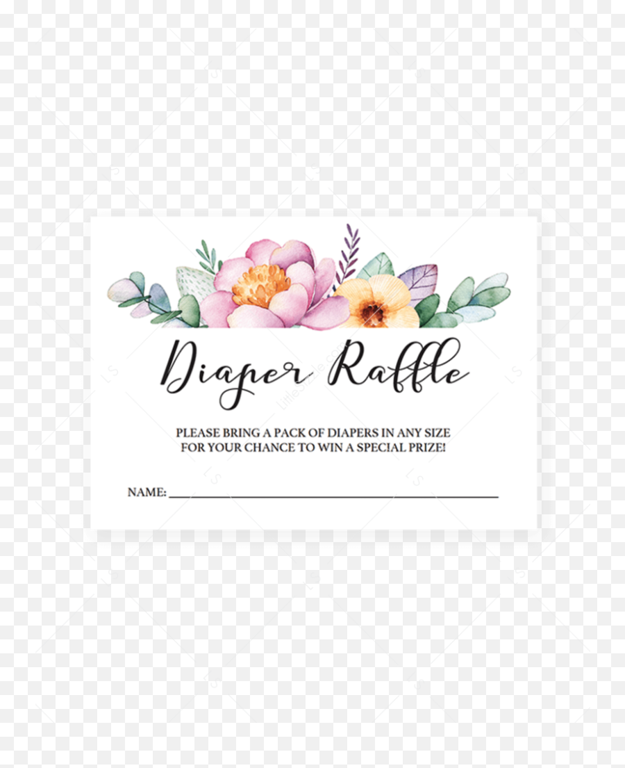 Free Printable Floral Diaper Raffle Tickets - Unicorn Diaper Diaper Raffle Tickets Printable Floral Png,Raffle Ticket Png