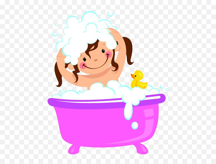 Bathtub Png - Bathing Bubble Bath Clip Art A Girl Girl Taking A Bath Clipart Png,Bathtub Transparent Background