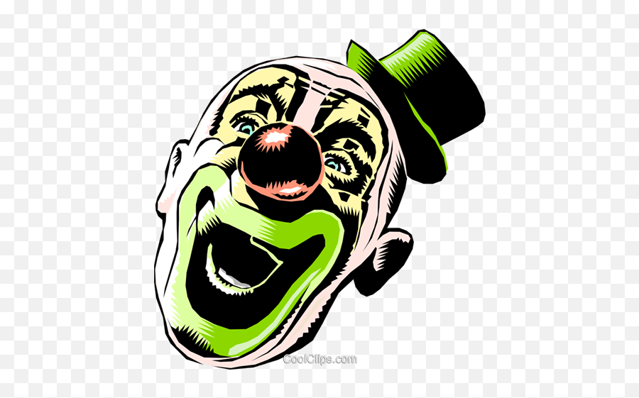 Cartoon Clown Royalty Free Vector Clip Art Illustration - Classic Clown Face Png,Clown Transparent Background