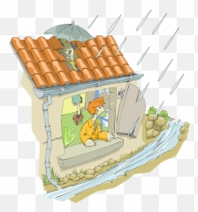 Leaky House Clipart - Animated Rain On The Roof Png,House Clipart Png