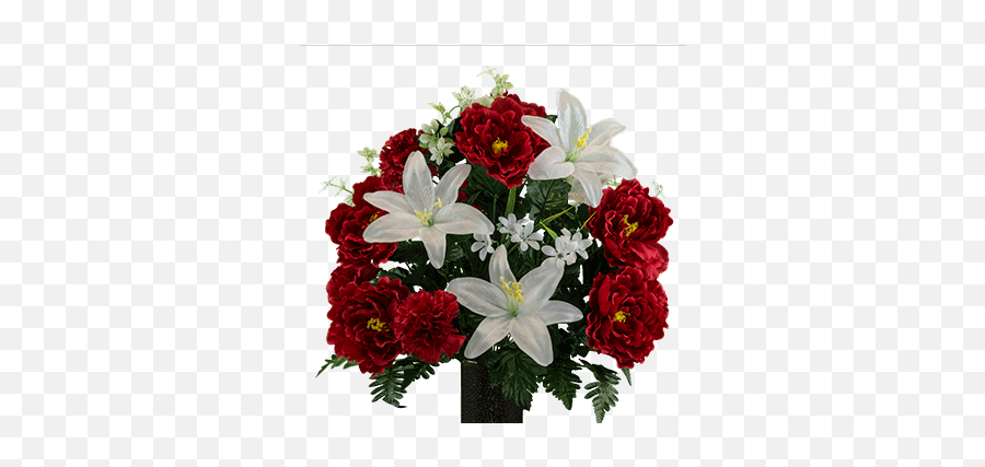 White Lily Red Peony Carnation - Red Carnation And Lily Png,White Lily Png