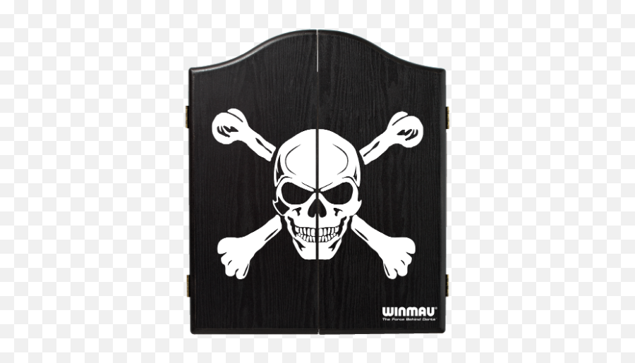 Winmau Dart Board Cabinet Black White Skull - Winmau Skull Cabinet Png,White Skull Png