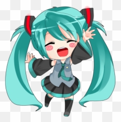Clipart Black And White Chibi - Anime Hatsune Miku png