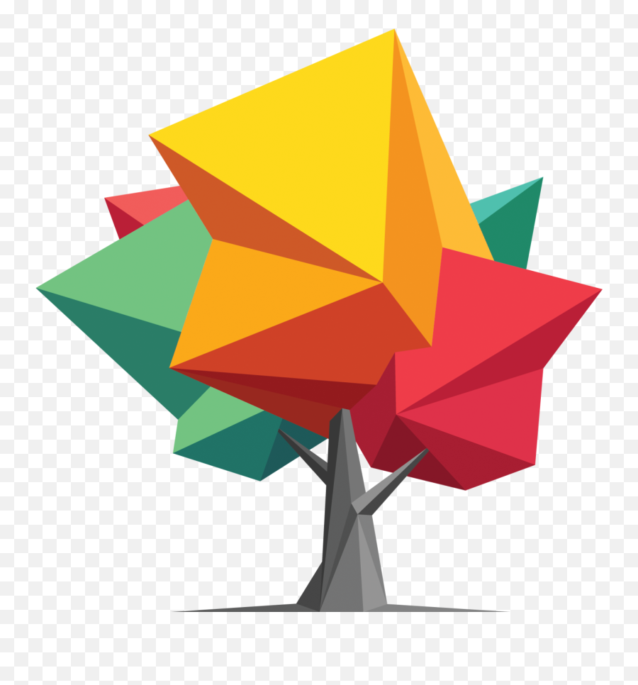 Geometric Trees Polygon Art - Low Poly Png,Low Poly Logo