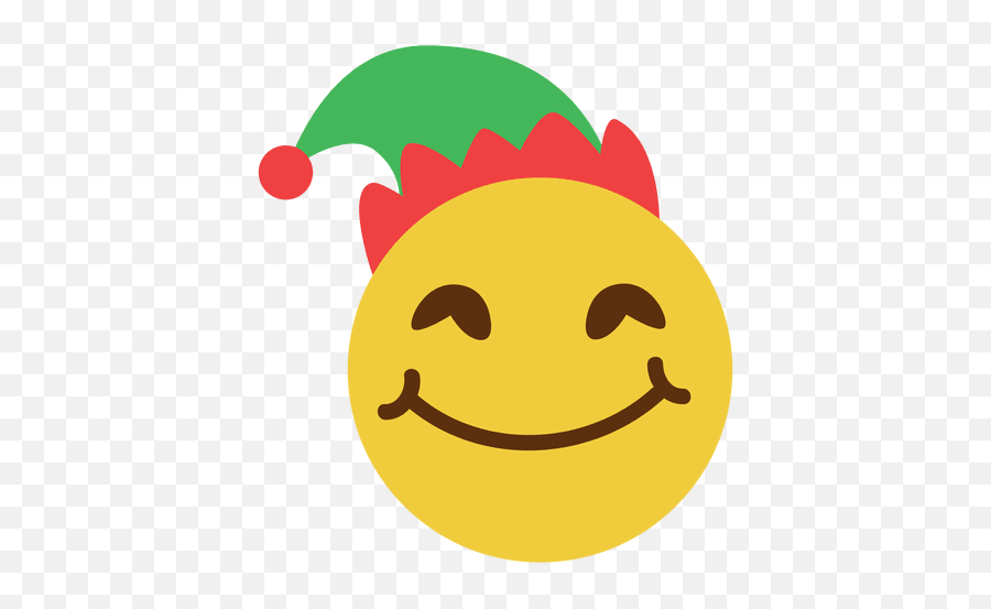 Smiling Elf Hat Face Emoticon 11 - Elf Smiley Png,Elf Hat Transparent