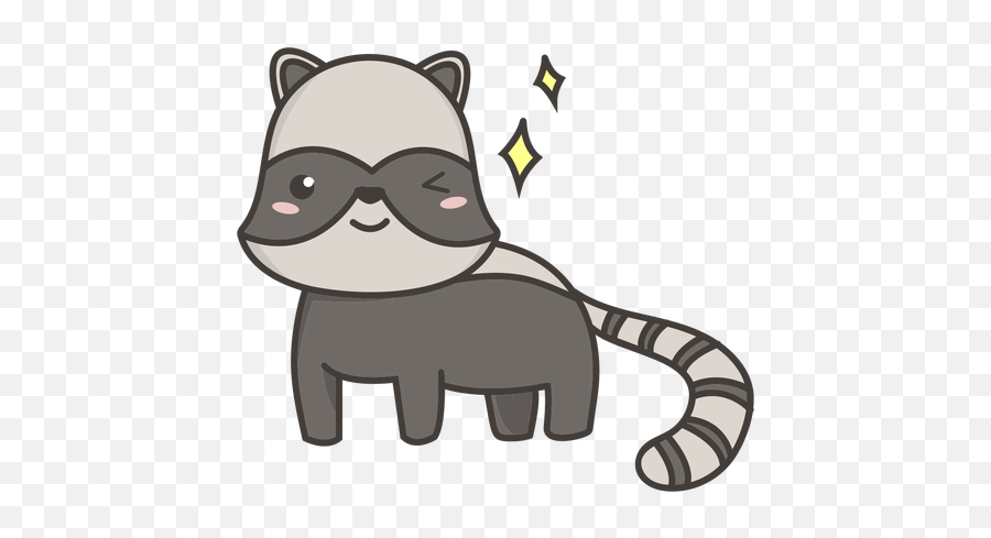 Kawaii Racoon Winking Flat - Transparent Png U0026 Svg Vector File Dot,Raccoon Emoji Icon