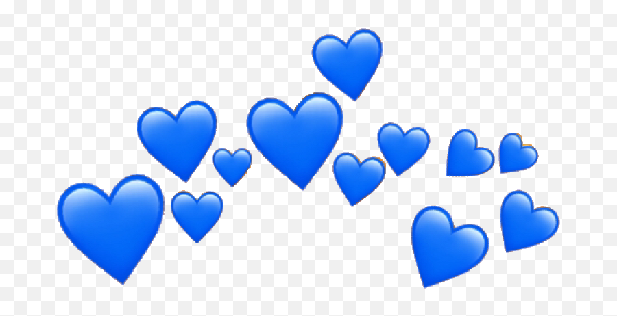 Blue Cute Aesthetic Blueaesthetic Heart Hearts Emoji - Transparent Heart Crown Png,Hearts Emoji Png