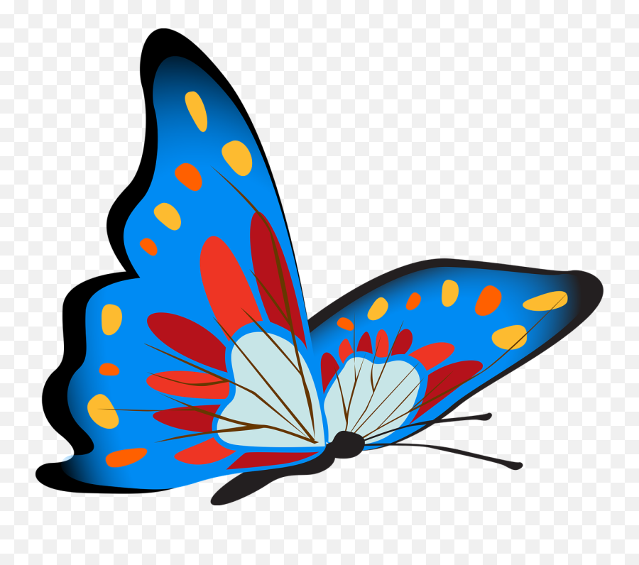 Butterfly Clipart - Kupu Kupu Warna Biru Png,Blue Butterflies Png