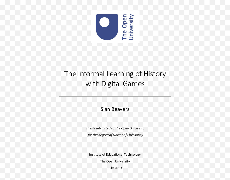 Pdf The Informal Learning Of History With Digital Games - Vertical Png,Ryse Son Of Rome Icon