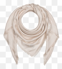 One Size Monogram Lurex Scarf Beige - Scarf Png,Scarf Transparent Background