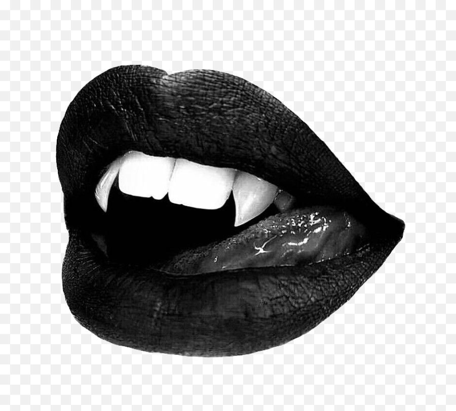 Lips Black Vampire Spooky Halloween Pngs Png Cute Trend - Vampire,Spooky Png