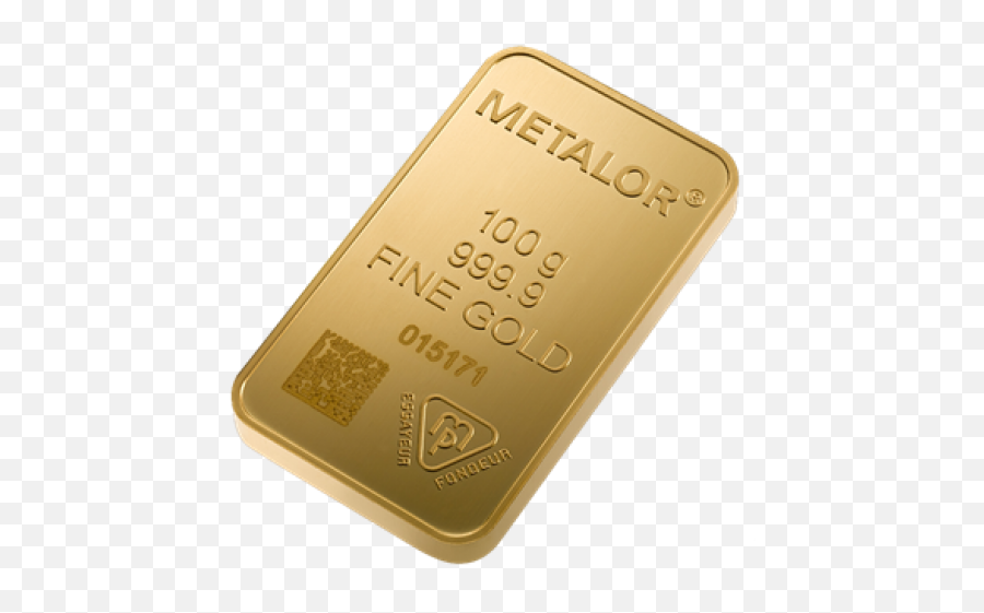 100 Gram Metalor Gold Bar - Gold Png,Gold Bars Png