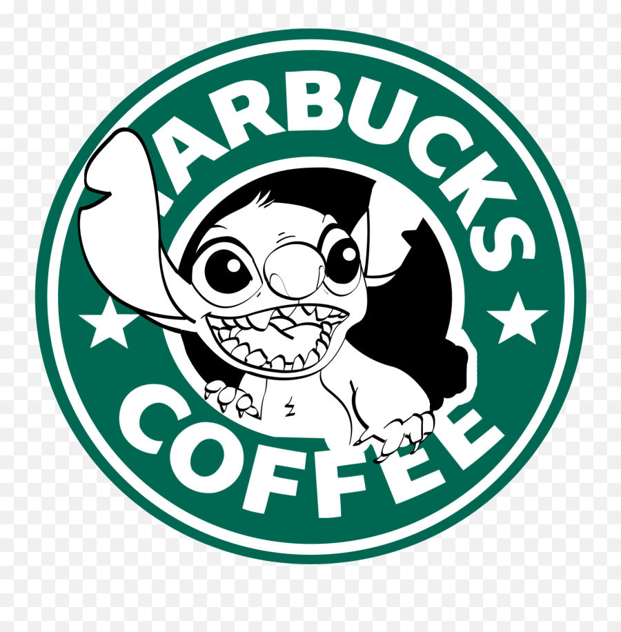 A Stitch And Cup Of Coffee Save Time - Starbucks Coffee Starbucks Logo Stitch Png,Starbucks Cup Transparent Background