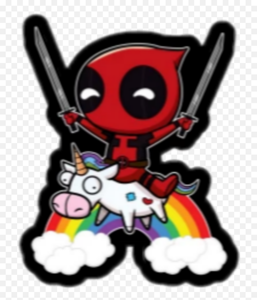 Deadpool Sticker - Deadpool On Unicorn Clipart Full Size Deadpool Riding A Unicorn Png,Dabbing Unicorn Png