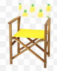Details About Acacia Hardwood Director Chair Set With Pineapple Print And Folding Side Table - Wooden Directors Chairs Australia Png,Director Chair Png