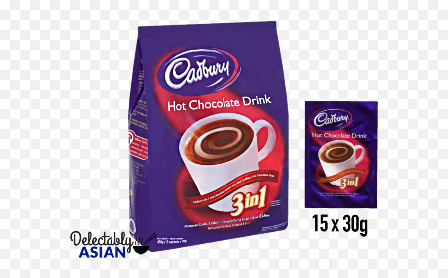 Cadbury Instant Hot Chocolate Mix With Real Dairy Milk 15 Sachets X 30g - Dairy Milk Hot Chocolate Png,Hot Cocoa Png