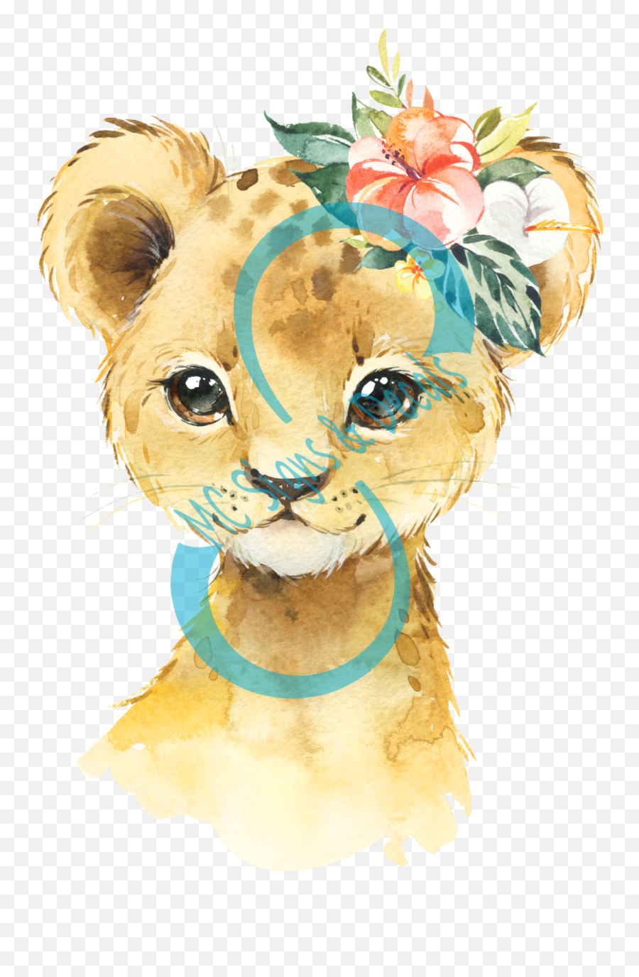 Download Baby Lion With Flowers Watercolor Baby Animals Png Baby Lion Png Free Transparent Png Images Pngaaa Com
