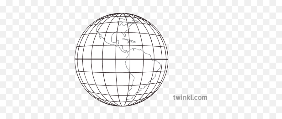 Globe Latitude Diagram Ks3 Black And - Disco Ball Cut Out Png,Globe Black And White Png