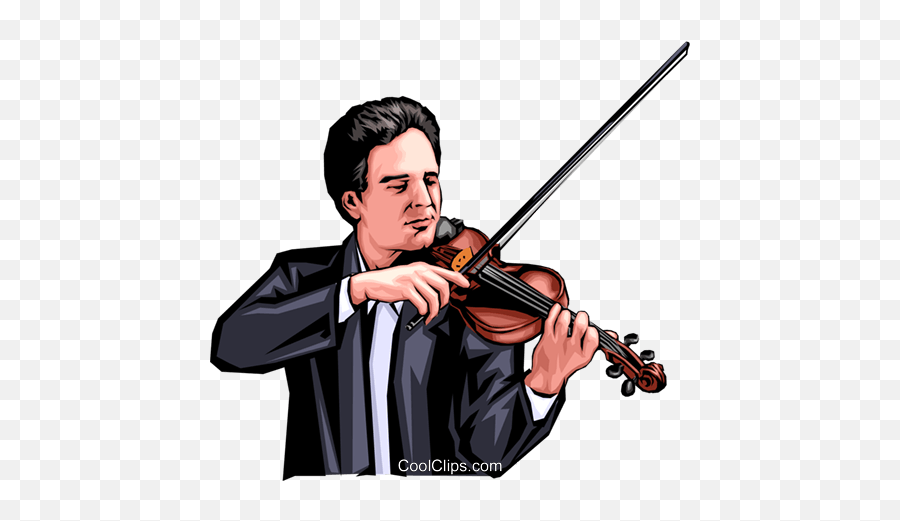 Violin Player Royalty Free Vector Clip Art Illustration - Violinist Clip Art Png,Fiddle Png