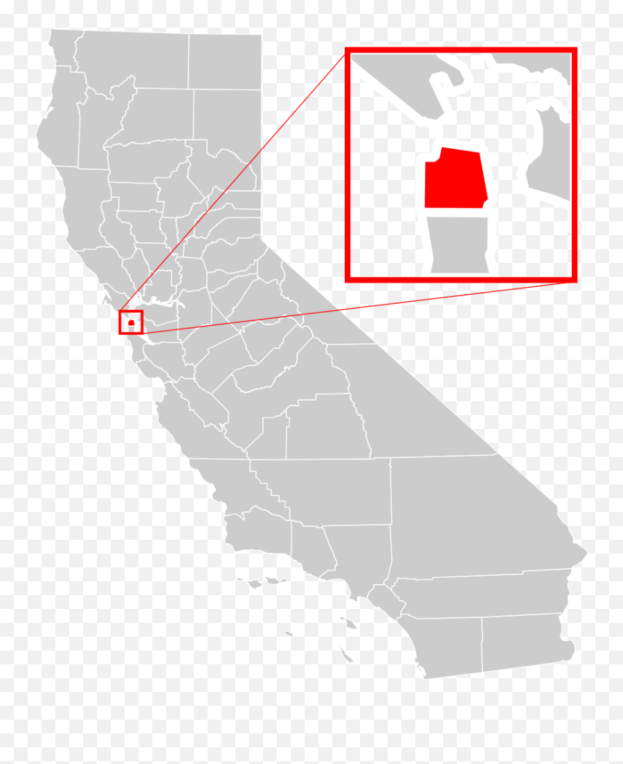 California County Map - California San Francisco Map Png,California Map Png